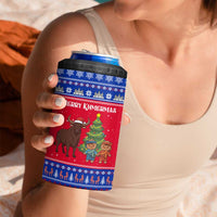 Cambodia Christmas 4 in 1 Can Cooler Tumbler with Buffalo Children Holiday Tree Snowflakes and Khmer Pattern Design - Wonder Print Shop