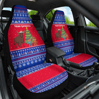 Cambodia Christmas Car Seat Cover with Buffalo Children Holiday Tree Snowflakes and Khmer Pattern Design - Wonder Print Shop