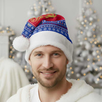 Cambodia Christmas Santa Hat with Buffalo Children Holiday Tree Snowflakes and Khmer Pattern Design - Wonder Print Shop