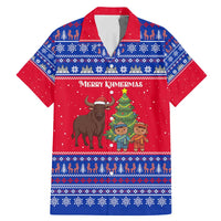 Cambodia Christmas Family Matching Mermaid Dress and Hawaiian Shirt with Buffalo Children Holiday Tree Snowflakes and Khmer Pattern Design - Wonder Print Shop