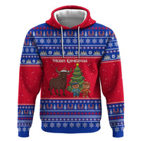 Cambodia Christmas Hoodie with Buffalo Children Holiday Tree Snowflakes and Khmer Pattern Design - Wonder Print Shop