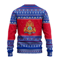 Cambodia Christmas Ugly Christmas Sweater with Buffalo Children Holiday Tree Snowflakes and Khmer Pattern Design - Wonder Print Shop