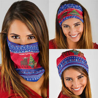 Cambodia Christmas Neck Gaiter with Buffalo Children Holiday Tree Snowflakes and Khmer Pattern Design - Wonder Print Shop