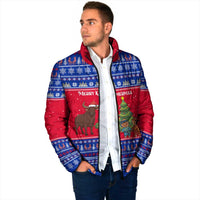 Cambodia Christmas Padded Jacket with Buffalo Children Holiday Tree Snowflakes and Khmer Pattern Design - Wonder Print Shop