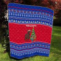 Cambodia Christmas Quilt with Buffalo Children Holiday Tree Snowflakes and Khmer Pattern Design - Wonder Print Shop