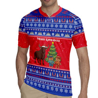 Cambodia Christmas Rugby Jersey with Buffalo Children Holiday Tree Snowflakes and Khmer Pattern Design - Wonder Print Shop