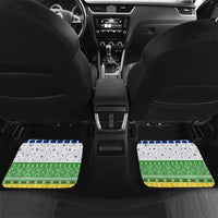 Central African Republic Christmas Car Mats with Santa and Safari Animals Baobab Trees Snowflakes and Tribal Pattern - Wonder Print Shop