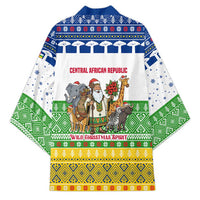Central African Republic Christmas Kimono with Santa and Safari Animals Baobab Trees Snowflakes and Tribal Pattern - Wonder Print Shop