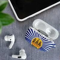 Central African Republic Christmas AirPods Case with Drumming Kids Beat of Joy Tribal Pattern and Snowflakes - Wonder Print Shop