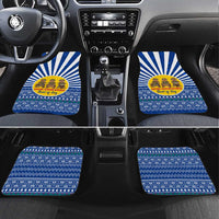 Central African Republic Christmas Car Mats with Drumming Kids Beat of Joy Tribal Pattern and Snowflakes - Wonder Print Shop