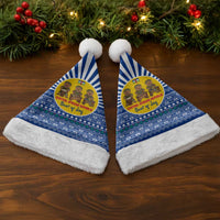 Central African Republic Christmas Santa Hat with Drumming Kids Beat of Joy Tribal Pattern and Snowflakes - Wonder Print Shop