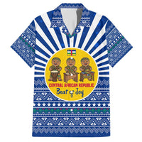 Central African Republic Christmas Family Matching Long Sleeve Bodycon Dress and Hawaiian Shirt with Drumming Kids Beat of Joy Tribal Pattern and Snowflakes - Wonder Print Shop
