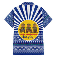 Central African Republic Christmas Family Matching Puletasi and Hawaiian Shirt with Drumming Kids Beat of Joy Tribal Pattern and Snowflakes - Wonder Print Shop