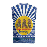 Central African Republic Christmas Knitted V-Neck Vest with Drumming Kids Beat of Joy Tribal Pattern and Snowflakes - Wonder Print Shop
