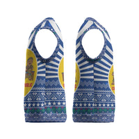 Central African Republic Christmas Knitted V-Neck Vest with Drumming Kids Beat of Joy Tribal Pattern and Snowflakes - Wonder Print Shop