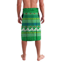 Comoros Christmas Lavalava with Santa Riding Dolphin Ocean Waves Crescent Moon and Tribal Pattern - Wonder Print Shop