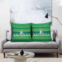 Comoros Christmas Pillow Cover with Santa Riding Dolphin Ocean Waves Crescent Moon and Tribal Pattern - Wonder Print Shop