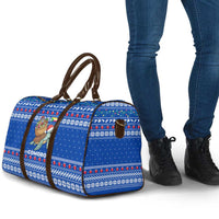 Comoros Christmas Travel Bag with Santa Turtle Gifts Snowflakes and Ocean Blue Holiday Pattern - Wonder Print Shop
