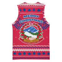 Nepal Christmas Basketball Jersey with Red-Blue Design, National Emblem, and Snowflake Motif - Wonder Print Shop