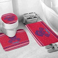 Nepal Christmas Bathroom Set with Red-Blue Design, National Emblem, and Snowflake Motif - Wonder Print Shop