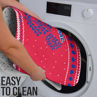 Nepal Christmas Bathroom Set with Red-Blue Design, National Emblem, and Snowflake Motif - Wonder Print Shop