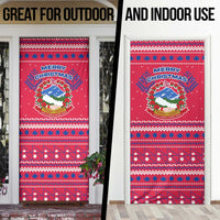 Nepal Christmas Door Cover with Red-Blue Design, National Emblem, and Snowflake Motif - Wonder Print Shop