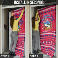 Nepal Christmas Door Cover with Red-Blue Design, National Emblem, and Snowflake Motif - Wonder Print Shop