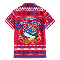 Nepal Christmas Family Matching Mermaid Dress and Hawaiian Shirt with Red-Blue Design, National Emblem, and Snowflake Motif - Wonder Print Shop