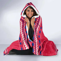Nepal Christmas Hooded Blanket with Red-Blue Design, National Emblem, and Snowflake Motif - Wonder Print Shop