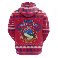 Nepal Christmas Hoodie with Red-Blue Design, National Emblem, and Snowflake Motif - Wonder Print Shop