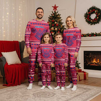 Nepal Christmas Pajama Set with Red-Blue Design, National Emblem, and Snowflake Motif - Wonder Print Shop