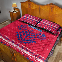 Nepal Christmas Quilt Bed Set with Red-Blue Design, National Emblem, and Snowflake Motif - Wonder Print Shop