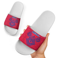 Nepal Christmas Slide Sandals with Red-Blue Design, National Emblem, and Snowflake Motif - Wonder Print Shop