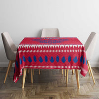 Nepal Christmas Tablecloth with Red-Blue Design, National Emblem, and Snowflake Motif - Wonder Print Shop