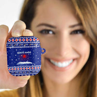 North Korea Christmas AirPods Case with Blue Pattern, Red Star, and Snowy Mountain Motif - Wonder Print Shop
