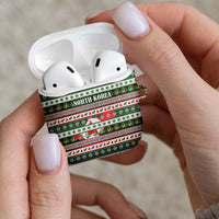 North Korea Christmas AirPods Case with Green-Red Design, National Emblem, and Festive Snowflake Motif - Wonder Print Shop