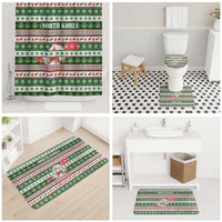 North Korea Christmas Bathroom Set with Green-Red Design, National Emblem, and Festive Snowflake Motif - Wonder Print Shop