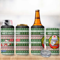 North Korea Christmas 4 in 1 Can Cooler Tumbler with Green-Red Design, National Emblem, and Festive Snowflake Motif - Wonder Print Shop