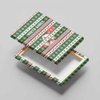 North Korea Christmas Canvas Wall Art with Green-Red Design, National Emblem, and Festive Snowflake Motif - Wonder Print Shop