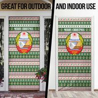 North Korea Christmas Door Cover with Green-Red Design, National Emblem, and Festive Snowflake Motif - Wonder Print Shop