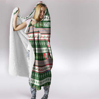 North Korea Christmas Hooded Blanket with Green-Red Design, National Emblem, and Festive Snowflake Motif - Wonder Print Shop