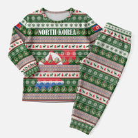 North Korea Christmas Pajama Set with Green-Red Design, National Emblem, and Festive Snowflake Motif - Wonder Print Shop