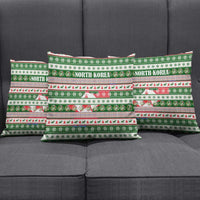 North Korea Christmas Pillow Cover with Green-Red Design, National Emblem, and Festive Snowflake Motif - Wonder Print Shop