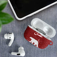 Oman Christmas AirPods Case with Red Geometric Design, White Oryx, and National Emblem Motif - Wonder Print Shop