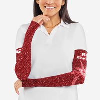 Oman Christmas Arm Sleeves with Red Geometric Design, White Oryx, and National Emblem Motif - Wonder Print Shop