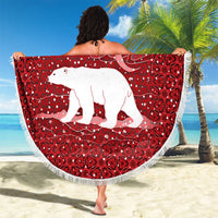 Oman Christmas Beach Blanket with Red Geometric Design, White Oryx, and National Emblem Motif - Wonder Print Shop