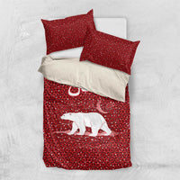 Oman Christmas Bedding Set with Red Geometric Design, White Oryx, and National Emblem Motif - Wonder Print Shop