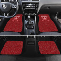 Oman Christmas Car Mats with Red Geometric Design, White Oryx, and National Emblem Motif - Wonder Print Shop