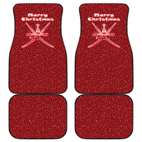 Oman Christmas Car Mats with Red Geometric Design, White Oryx, and National Emblem Motif - Wonder Print Shop
