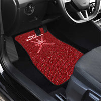 Oman Christmas Car Mats with Red Geometric Design, White Oryx, and National Emblem Motif - Wonder Print Shop